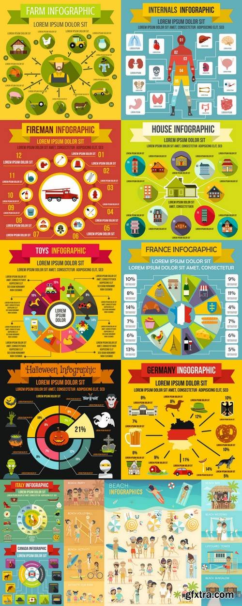 Infographic Elements, Flat Style 3