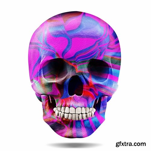 Collection skull with different textures drawing graffiti printing for t-shirts 25 HQ Jpeg