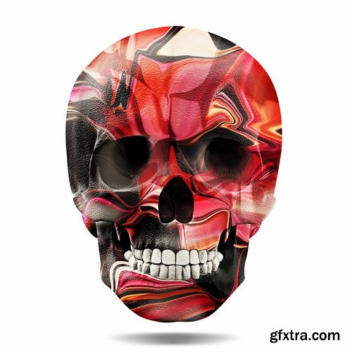 Collection skull with different textures drawing graffiti printing for t-shirts 25 HQ Jpeg