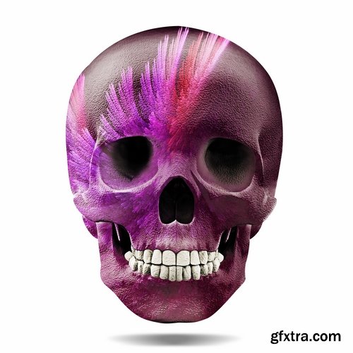 Collection skull with different textures drawing graffiti printing for t-shirts 25 HQ Jpeg