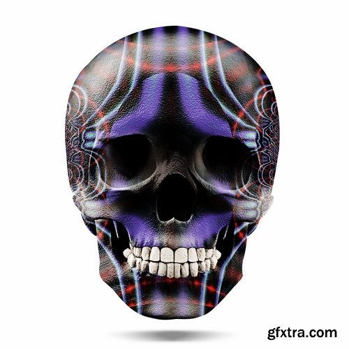 Collection skull with different textures drawing graffiti printing for t-shirts 25 HQ Jpeg