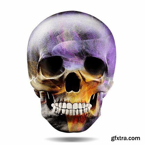 Collection skull with different textures drawing graffiti printing for t-shirts 25 HQ Jpeg