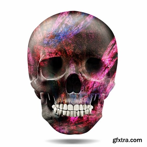 Collection skull with different textures drawing graffiti printing for t-shirts 25 HQ Jpeg