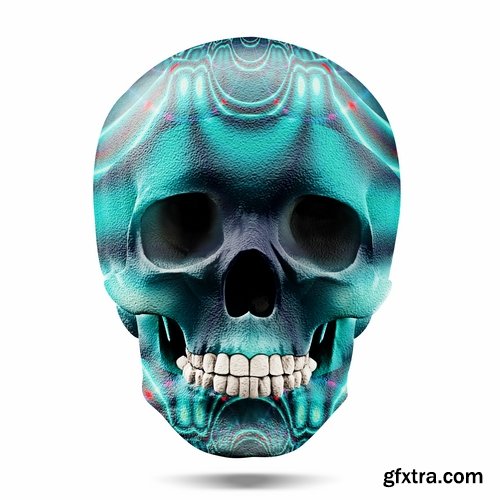 Collection skull with different textures drawing graffiti printing for t-shirts 25 HQ Jpeg