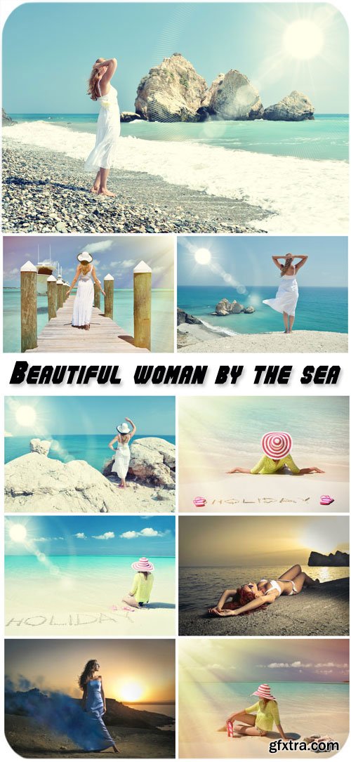 Beautiful woman by the sea