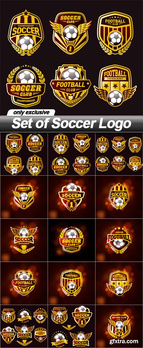 Set of Soccer Logo - 15 EPS