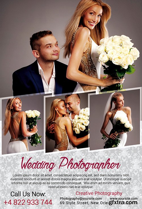 Wedding Photographer PSD Flyer Template + Facebook Cover