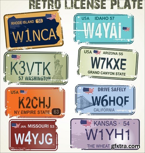 Old License Plates - 10x JPEGs