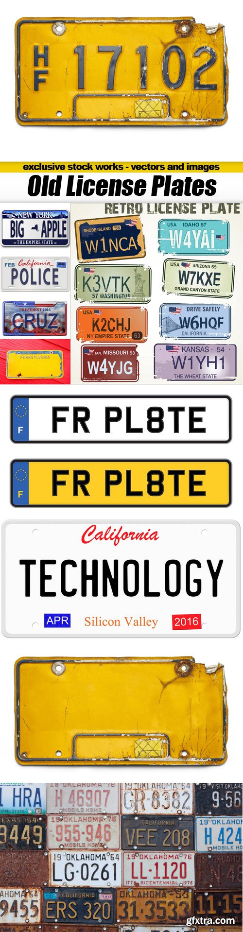 Old License Plates - 10x JPEGs