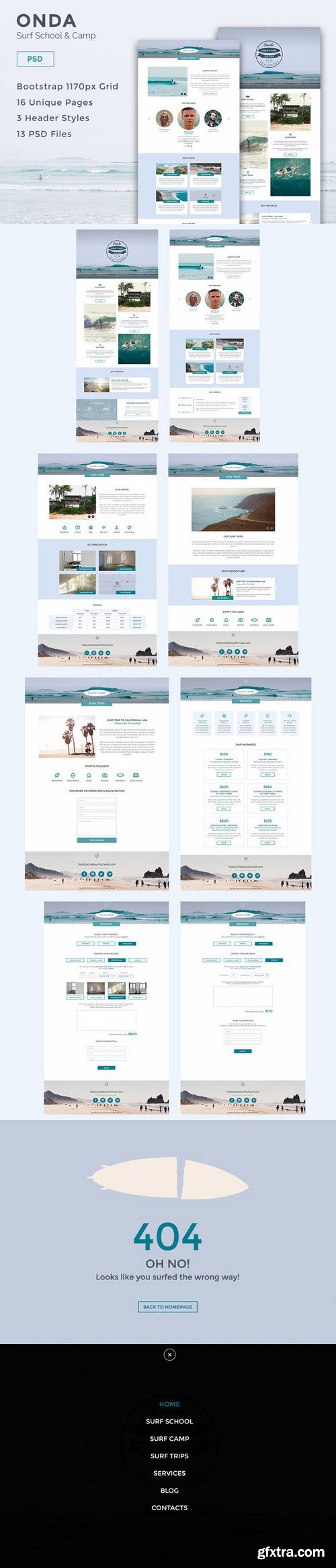 CM - Onda - Surf School PSD Template 582832