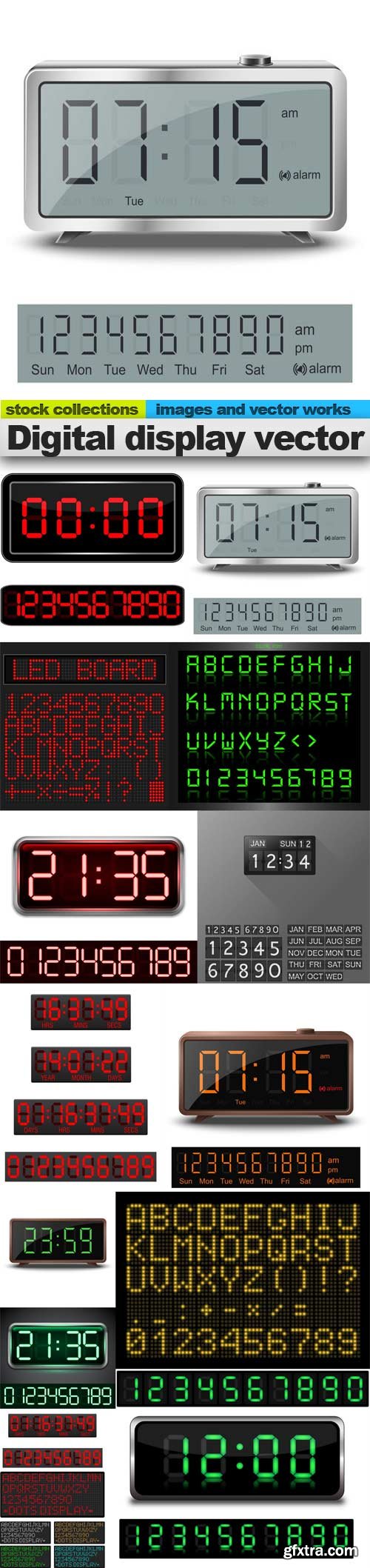 Digital display vector, 15 x EPS