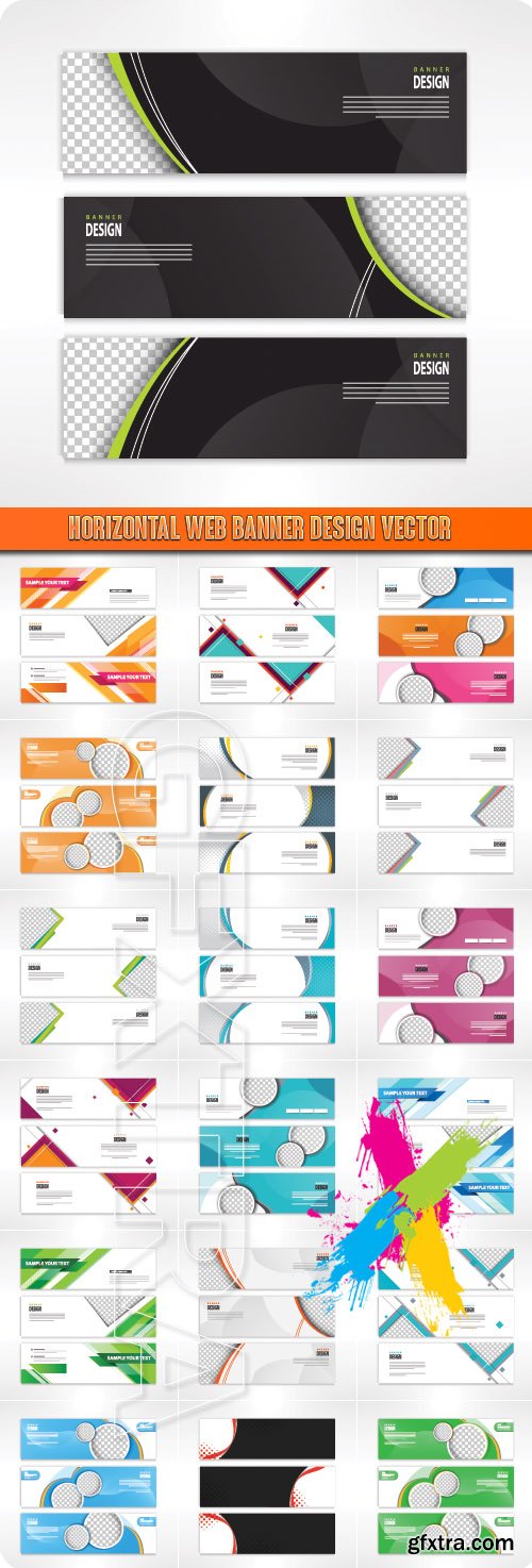 Horizontal web banner design vector