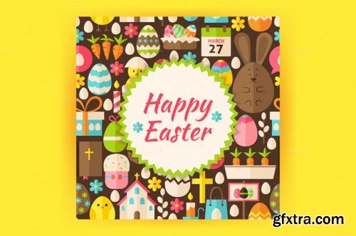 CreativeMarket Happy Easter Vector Posters 586724