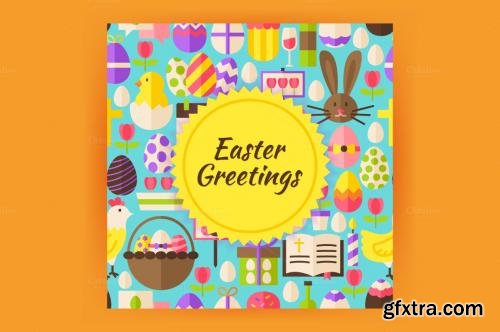 CreativeMarket Happy Easter Vector Posters 586724