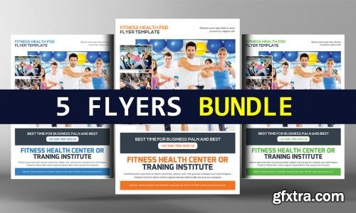 CreativeMarket 5 Fitness Business Flyers Bundle 596692