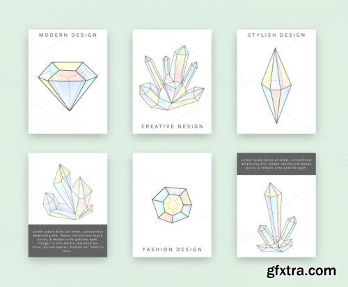 CreativeMarket Set 6 templates for printing crystal 596306