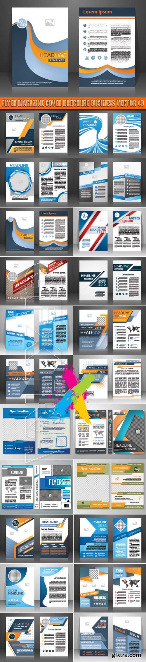 Flyer magazine cover brochure business vector 40