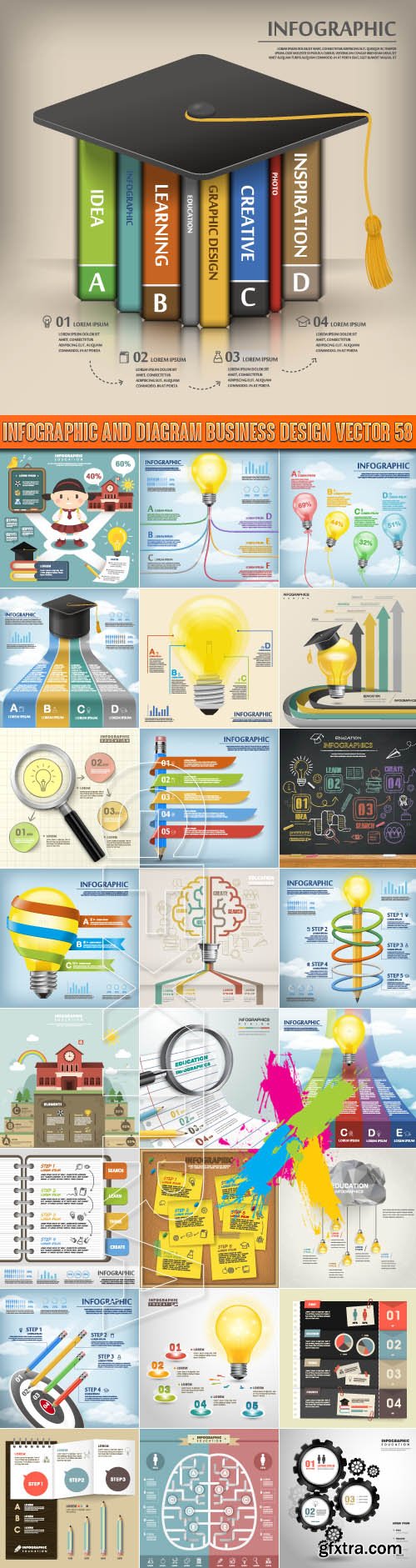 Infographic and diagram business design vector 58