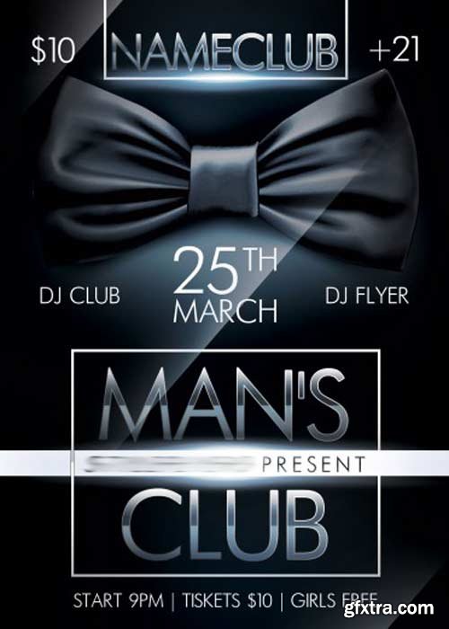 Mens Club V1 Flyer PSD Template