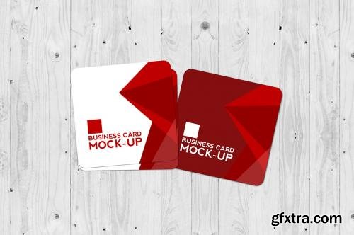 CreativeMarket Square Business Card Mockup Set 594371