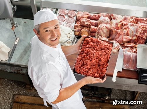 Collection of the counter with raw meat Showcases Commercial refrigerator salesman 25 HQ Jpeg