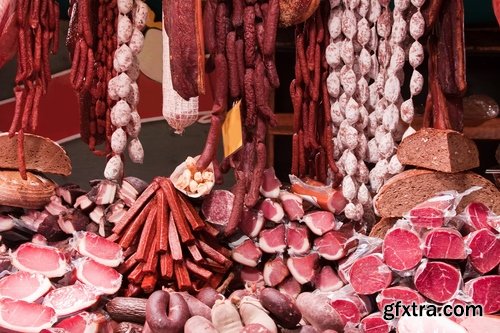 Collection of the counter with raw meat Showcases Commercial refrigerator salesman 25 HQ Jpeg