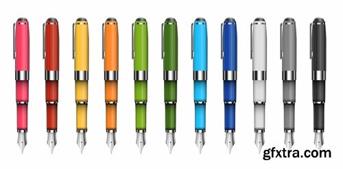 Collection pen pencil stationery 25 EPS