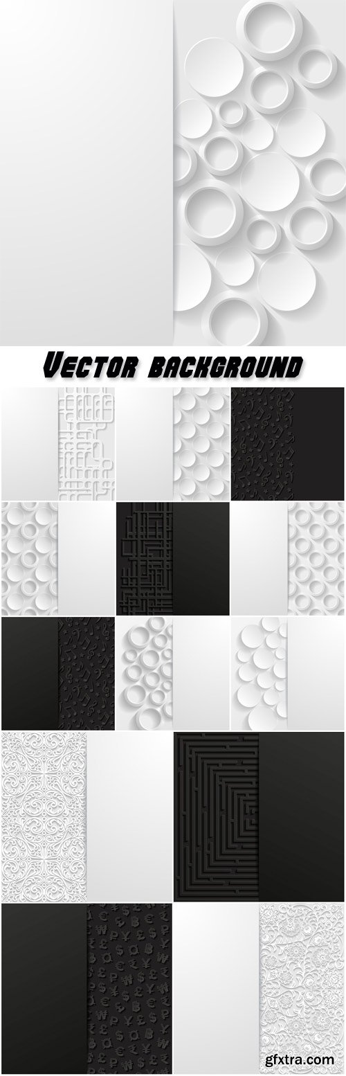 Black and white vector background with abstract