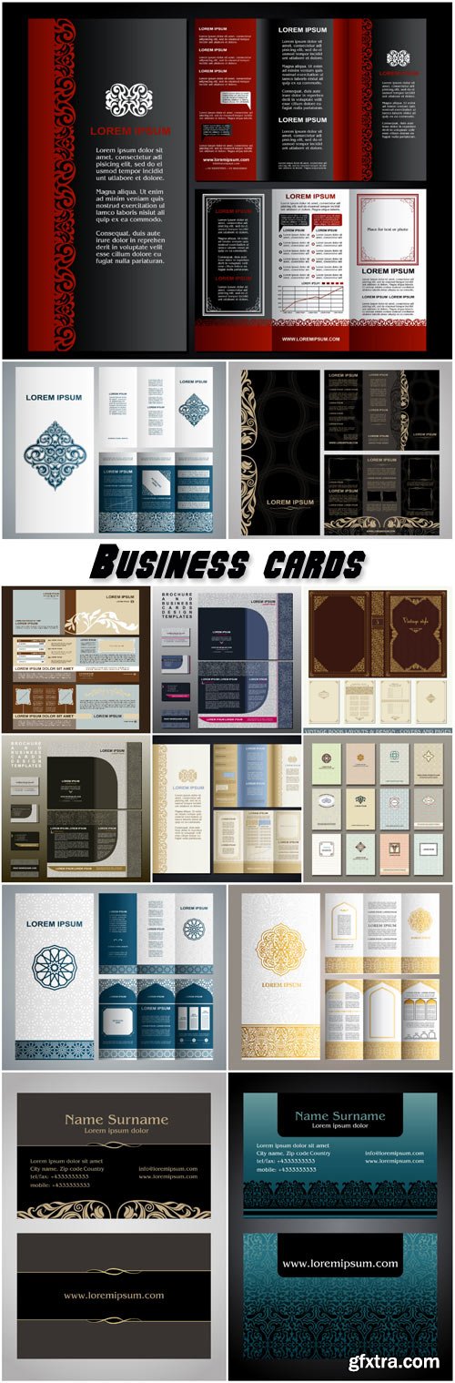 Brochure and business cards, design templates