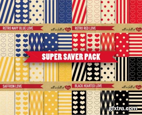 CreativeMarket Super Bundle 40 Patterns Kit 4 color 582868