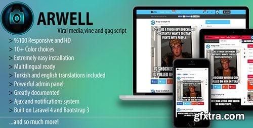 CodeCanyon - Arwell v1.6.1 - Viral media, vine and gag script. - 7049162