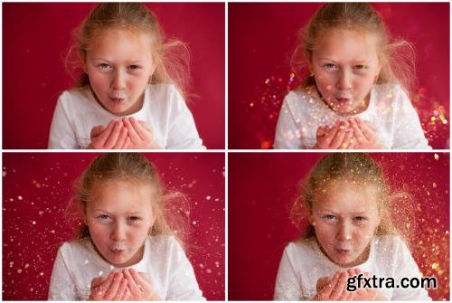 CreativeMarket 50 Blowing Glitter Photoshop Overlay 319219