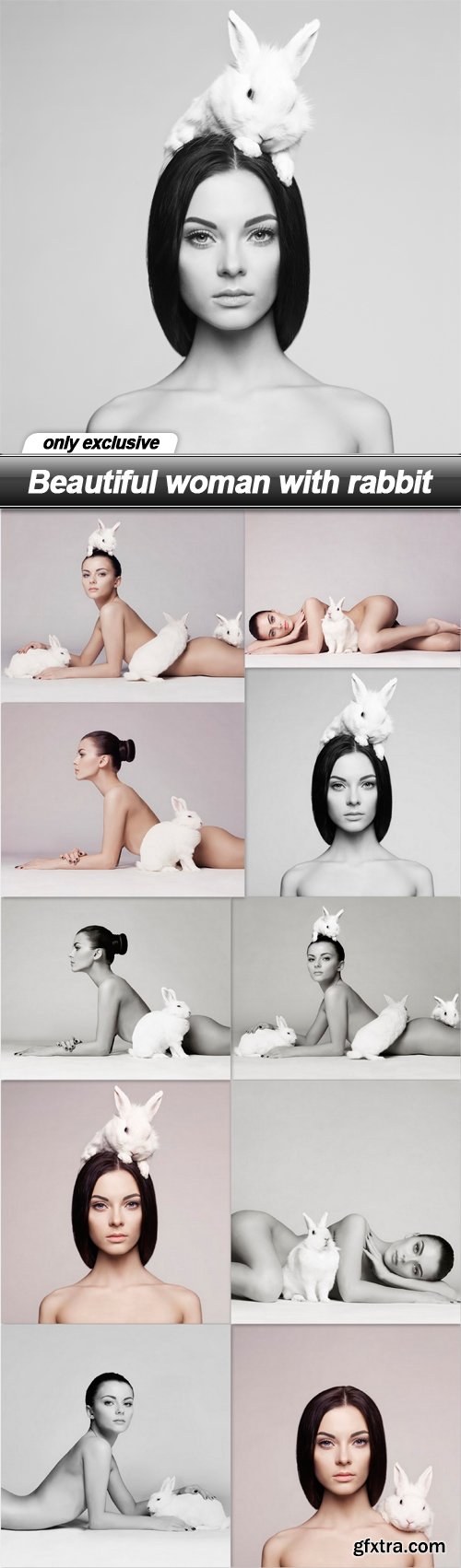 Beautiful woman with rabbit - 10 UHQ JPEG