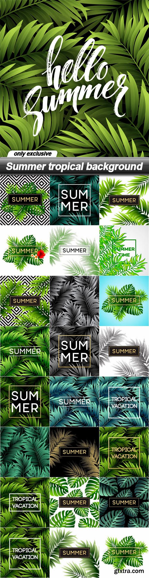 Summer tropical background - 25 EPS