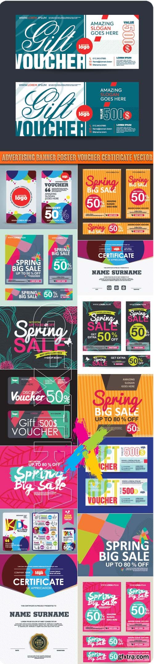 Advertising banner poster voucher certificate vector