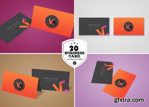 CreativeMarket 20 Business Card Mockup Bundle 252006