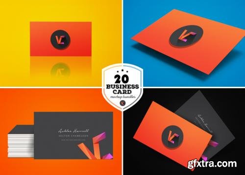 CreativeMarket 20 Business Card Mockup Bundle 252006