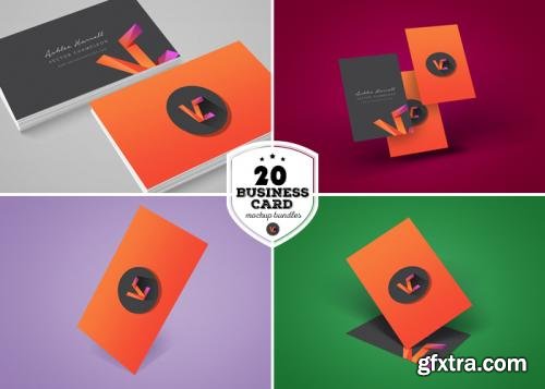 CreativeMarket 20 Business Card Mockup Bundle 252006