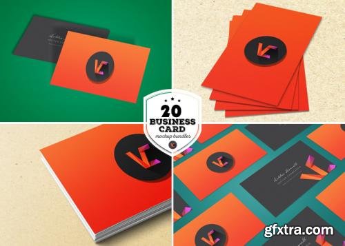 CreativeMarket 20 Business Card Mockup Bundle 252006