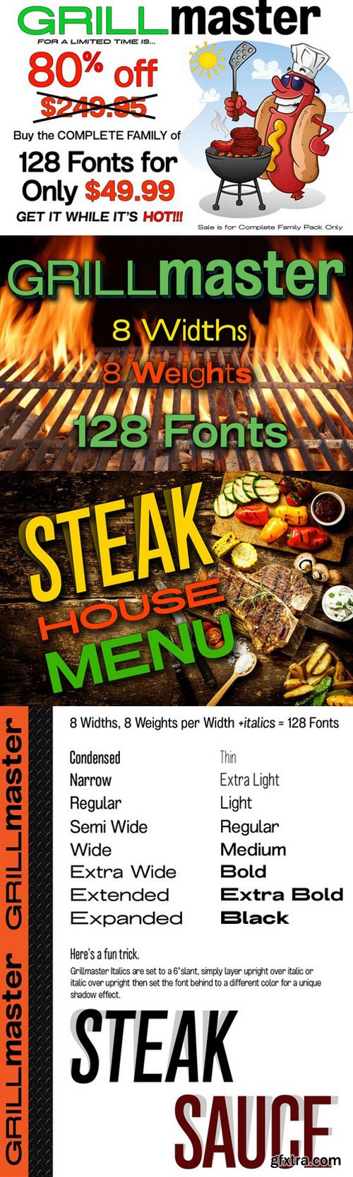 CM - Grillmaster Sans Serif Fonts 128 FONT!