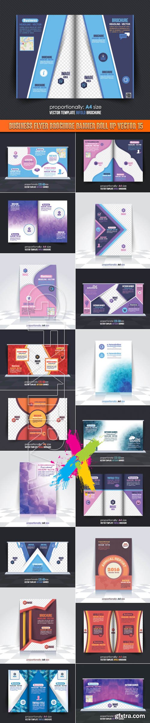 Business flyer brochure banner roll up vector 15