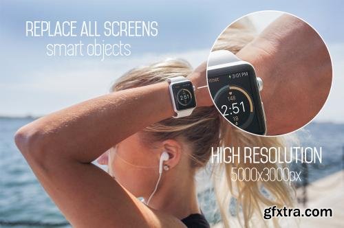 CreativeMarket 12 Apple Watch Fitness Mockups 292241