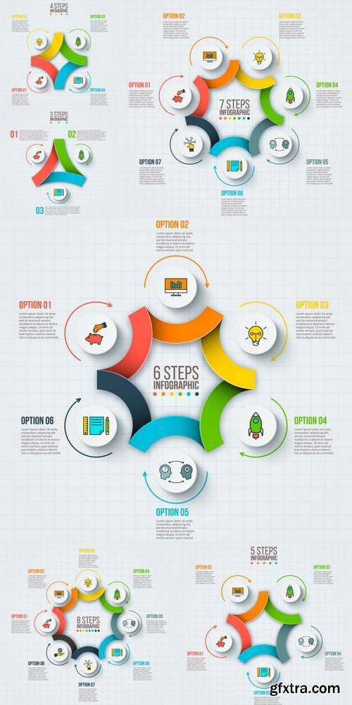 Vector Infographic Design Template - Business Concept with Options, Parts, Steps or Processes