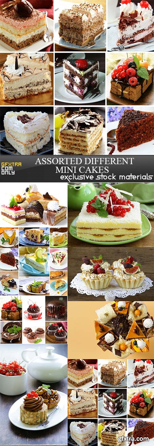 Assorted different mini cakes, 8  x  UHQ JPEG