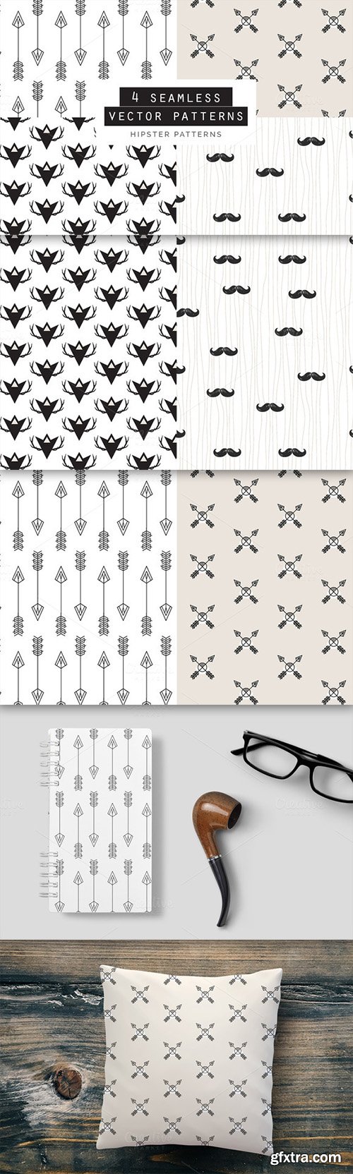 Hipster Seamless Patterns set of 4 - CM 580850