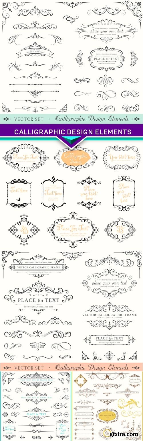 Calligraphic Design Elements 5x EPS