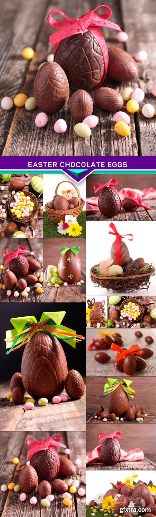 Easter chocolate eggs 14x EPS