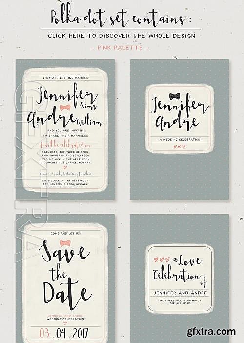 CM - Sweet Polka Dots Wedding Invitation 595510