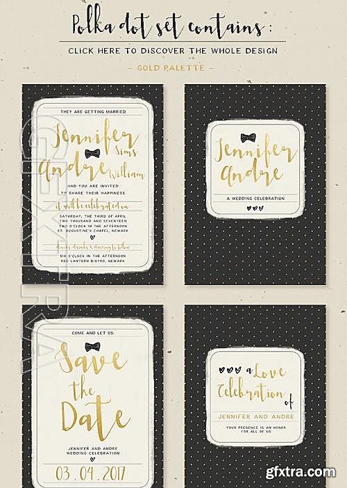 CM - Sweet Polka Dots Wedding Invitation 595510