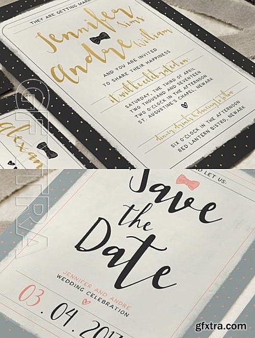 CM - Sweet Polka Dots Wedding Invitation 595510